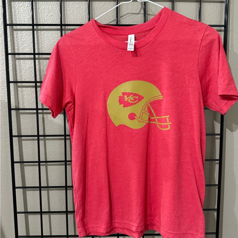 Red Kids T-Shirt with Gold Helmet Design
